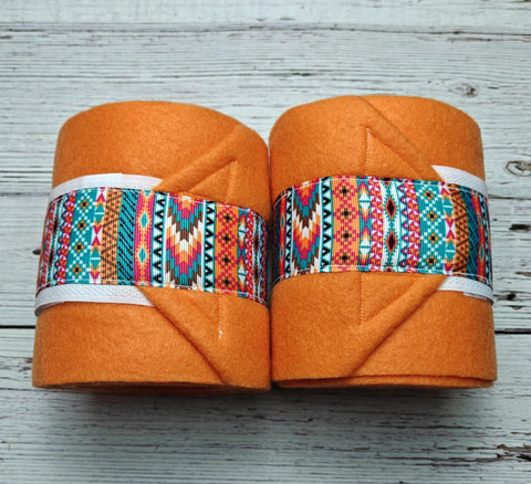 Orange with Southwest Trim Polo Wraps