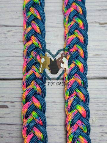 Caribbean Blue & Fairytale Adjustable Riding Reins