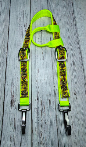 Neon Yellow w/Trim One-Ear Horse Headstall