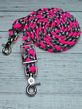 Ebony & Hot Pink Adjustable Reins