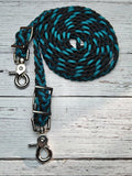 Turquoise & Black Adjustable Riding Reins