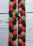 Red, Gold & Black Adjustable Riding Reins