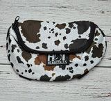 Cow Print Saddle Pouch