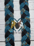 Abyss, Black, Turquoise with Black X Adjustable Riding Reins