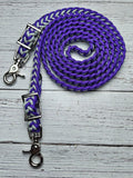 Acid Purple & Silver Adjustable Reins