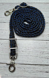 Black with Royal Blue X Adjustable Reins