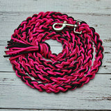 Fuchsia with Hot Pink Diamonds, Black & Burgundy Lead Rope