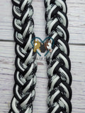 Ebony, Black & White Adjustable Riding Reins