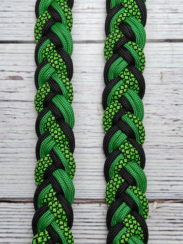 Green with Black X Adjustable Reins