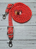 Orange & BLING Adjustable Riding Reins