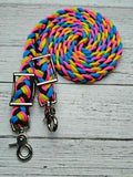 Yellow, Hot Pink, Turquoise & Black Adjustable Reins