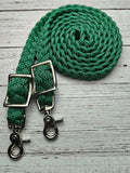 Green with Black Diamonds Adjustable Reins