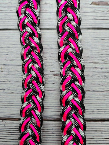 Zebra & Hot Pink Adjustable Reins
