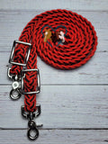 Red & Black Adjustable Riding Reins