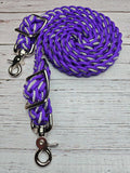 6.25 Foot Acid Purple & BLING Adjustable Reins