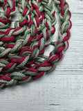 Burgundy Diamonds with Green Lead Rope