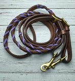 Acid Purple with Silver Diamonds, 8.25 ft Leather Reins, Adjustable