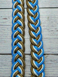 Gold, Baby Blue & White Adjustable Reins