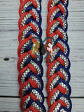Red, White & BLING Adjustable Riding Reins