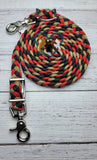 Red, Gold & Black Adjustable Riding Reins