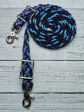 Nebula with Blue, Purple & Black Adjustable Reins