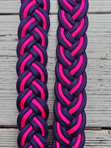 Purple & Hot Pink Adjustable Reins