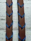 Blue Sparkle, 8.25 Leather Reins, Adjustable