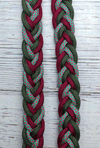 Burgundy Diamonds, Dark Green & Burgundy Basic Reins