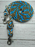 Rust, Brown, Tan & Blue Adjustable Reins