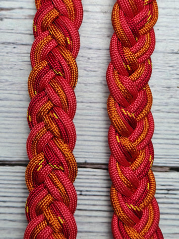 Sunburst, Orange & Red Adjustable Reins
