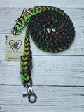 Gold, Lime Green & Black Adjustable Riding Reins