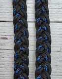 Black with Royal Blue X Adjustable Reins