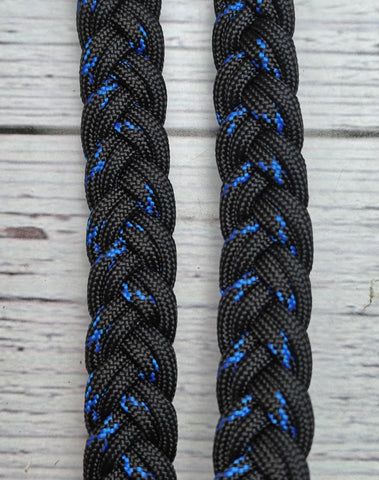 Black with Royal Blue X Adjustable Reins