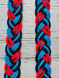 Neon Orange, Black & Blue Adjustable Reins