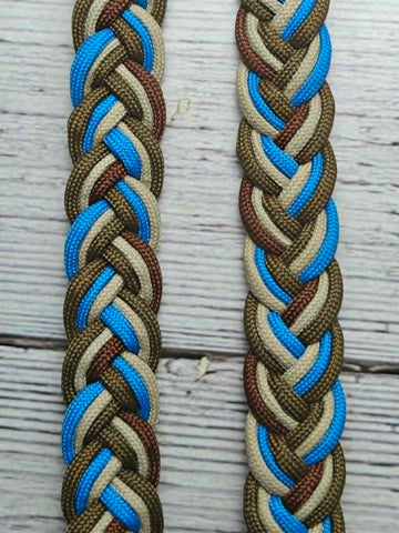 Rust, Brown, Tan & Blue Adjustable Reins