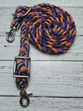International Orange, Black, Purple & BLING Adjustable Reins