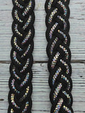 Black & Clear BLING Adjustable Reins