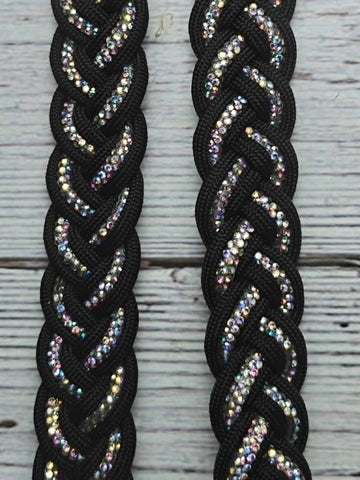 Black & Clear BLING Adjustable Reins