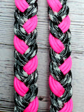 Ebony & Hot Pink Adjustable Reins