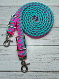Cotton Candy, Turquoise & Hot Pink Adjustable Reins