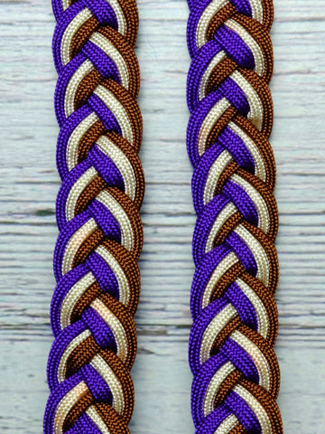 Brown, Cream & Acid Purple Adjustable Reins