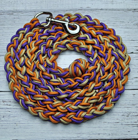 Purple, Tan & International Orange Lead Rope