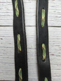 Black Leather Reins with Green Camo Trim