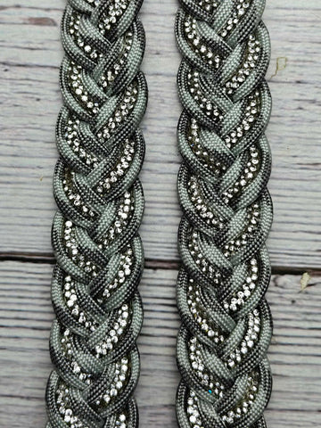 8 foot Gray Scale with Clear BLING Adjustable Reins
