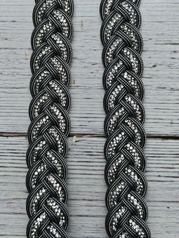 BLING, Gray with Black Stripe Adjustable Reins