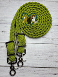 Neon Yellow Diamonds Adjustable Riding Reins