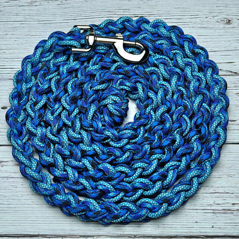 Blue Bruiser & Blue with Silver Diamonds Lead Rope