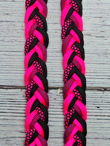 Hot Pink Diamonds, Fuchsia & Black Basic Reins