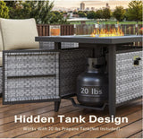 43" Rattan Propane Fire Pit RAFFLE