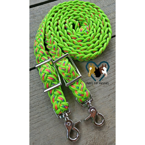 Lime and Spring Rainbow Adjustable Riding Reins